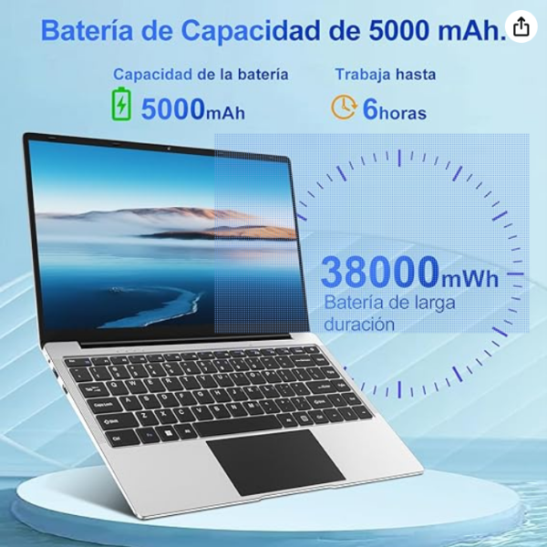 Ordenador Portátil 14" Win11 8GB 256GB SSD Plata - Imagen 3