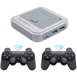 Super Console X Pro - Consola de juegos retro de arcade, mini WiFi 4K HDMI, videojuego de TV con más de 30.000 juegos, consola de juegos retro con 2 chips inalámbricos Joystick S905X